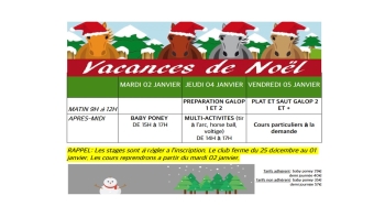 Programme des vacances de Noël 2023