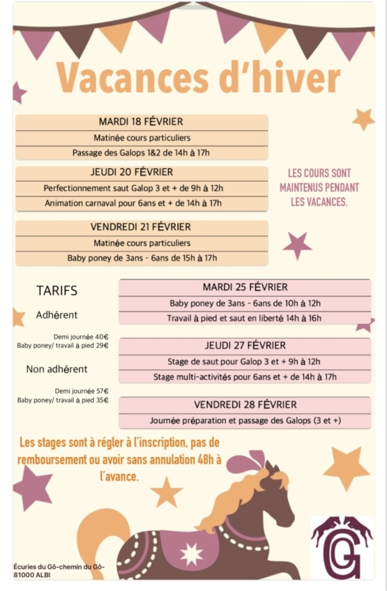 STAGES FEVRIER 2025